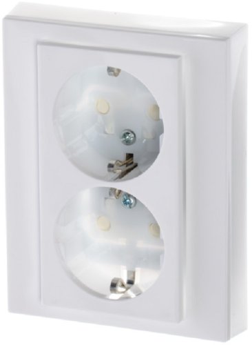 Розетка с заземлением ABB EPJ Levit 1-м. 2 мод. шторки белый/ледяной картинка