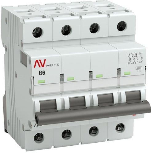 Выключатель автоматический EKF Averes AV-6 4п 6А B 6кА картинка