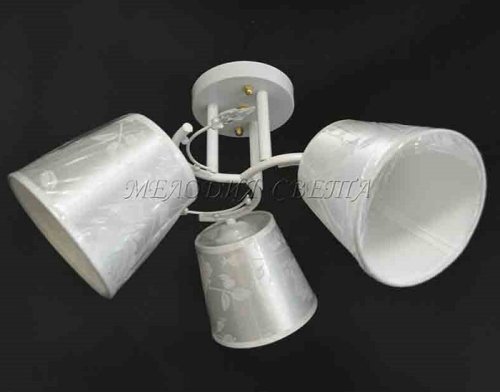 Люстра потолочная трехрожковая Мелодия Света Е27 Белая C012124/3 картинка 