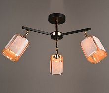 Люстра потолочная трехрожковая Мелодия Света Е27 220В 40Вт Черная P7229/3 картинка 