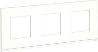 Рамка горизонтальная Schneider Electric Unica Studio Pure 3-м. стекло матовое стекло/белый