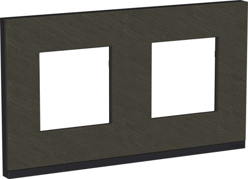 Рамка горизонтальная Schneider Electric Unica Studio Pure 2-м. камень/антрацит картинка