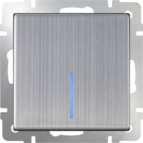 Переключатель с подсветкой без рамки Werkel 1-кл. проходной глянцевый никель фото фото 2 Переключатель с подсветкой без рамки Werkel 1-кл. проходной глянцевый никель картинка фото 2