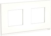 Рамка горизонтальная Schneider Electric Unica Studio Pure 2-м. стекло матовое стекло/белый