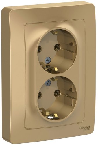 Розетка с заземлением Systeme Electric Blanca 1-м. 2-мод. титан картинка