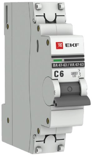 Выключатель автоматический EKF PROxima ВА47-63 1п 6А C 6кА картинка