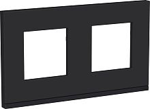 Рамка горизонтальная Schneider Electric Unica Studio Pure 2-м. металл каучук/антрацит картинка