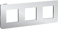 Рамка универсальная Schneider Electric Unica Studio Metal 3-м. хром/антрацит