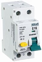 Автомат дифференциального тока АВДТ DEKraft ДИФ-103 2п (1п+N) 16А 30мА 6кА C тип AC картинка