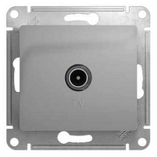 Розетка TV Оконечная без рамки Systeme Electric Glossa 1-м. алюминий картинка фото 2