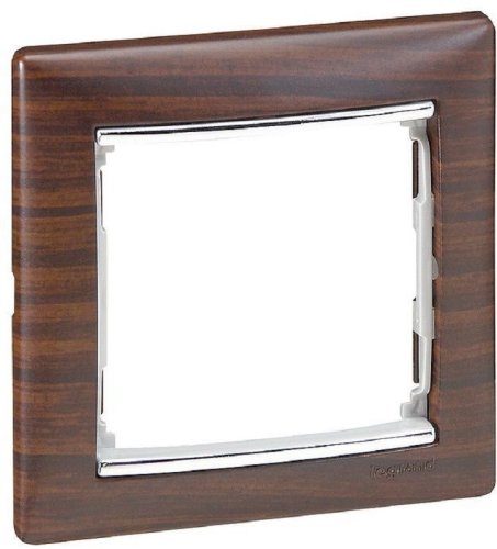 Рамка горизонтальная Legrand Valena 1-м. темное дерево/серебро картинка