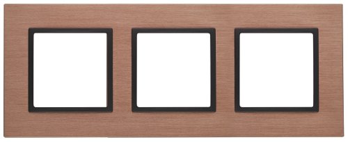 Рамка универсальная Эра Elegance 3-м. металл медь/антрацит фото Рамка универсальная Эра Elegance 3-м. металл медь/антрацит картинка