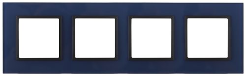 Рамка универсальная Эра Elegance 4-м. стекло синее/антрацит картинка