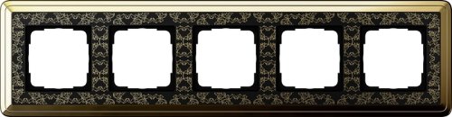 Рамка универсальная Gira ClassiX Art 5-м. латунь/черный фото Рамка универсальная Gira ClassiX Art 5-м. латунь/черный картинка