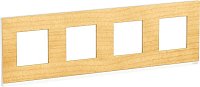 Рамка горизонтальная Schneider Electric Unica Studio Pure 4-м. дерево клен/белый
