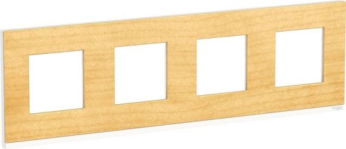 Рамка горизонтальная Schneider Electric Unica Studio Pure 4-м. дерево клен/белый фото Рамка горизонтальная Schneider Electric Unica Studio Pure 4-м. дерево клен/белый картинка