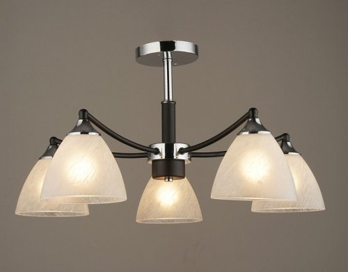 Люстра потолочная пятирожковая Мелодия Света Е27 220В Черная/хром картинка 