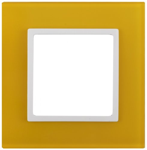 Рамка универсальная Эра Elegance 1-м. стекло желтое/белый картинка