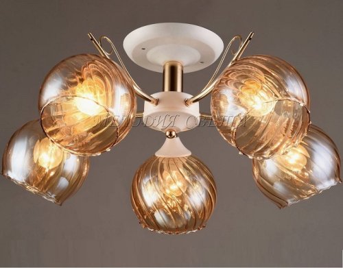 Люстра потолочная пятирожковая Мелодия Света Е27 220В 60Вт Белый/золото картинка 