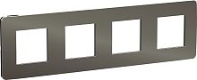 Рамка универсальная Schneider Electric Unica Studio Metal 4-м. никель/антрацит картинка