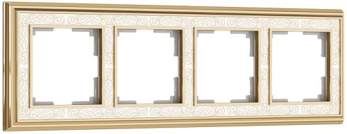 Рамка универсальная Werkel Palacio Gracia 4-м. металл золото/белый фото Рамка универсальная Werkel Palacio Gracia 4-м. металл золото/белый картинка