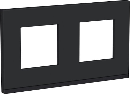 Рамка горизонтальная Schneider Electric Unica Studio Pure 2-м. металл каучук/антрацит картинка