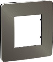 Рамка универсальная Schneider Electric Unica Studio Metal 1-м. никель/антрацит