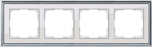 Рамка универсальная Werkel Palacio Classic 4-м. металл хром/белый фото фото 2 Рамка универсальная Werkel Palacio Classic 4-м. металл хром/белый картинка фото 2