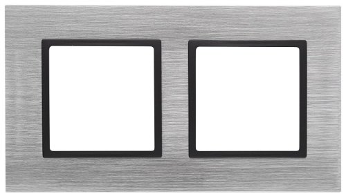 Рамка универсальная Эра Elegance 2-м. металл сталь/антрацит фото Рамка универсальная Эра Elegance 2-м. металл сталь/антрацит картинка
