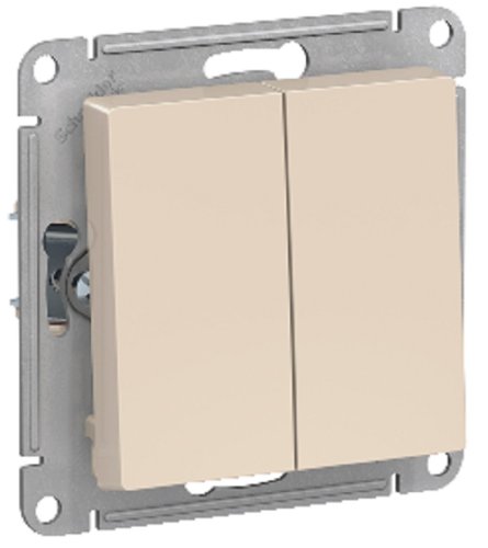Выключатель без рамки Systeme Electric AtlasDesign 2-кл. бежевый картинка фото 2