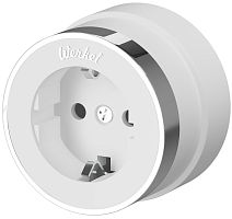 Розетка-ретро с заземлением пластик Werkel Retro Vintage 1-м. белый матовый/хром картинка