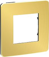 Рамка универсальная Schneider Electric Unica Studio Metal 1-м. золото/антрацит картинка