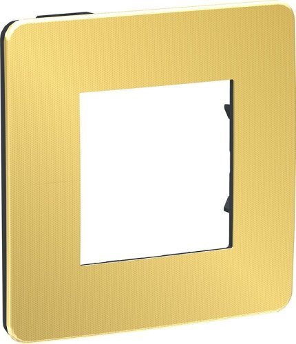 Рамка универсальная Schneider Electric Unica Studio Metal 1-м. золото/антрацит картинка