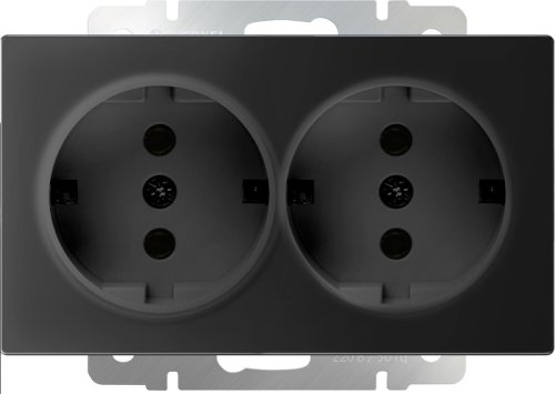 Розетка с заземлением без рамки Werkel 1-м. 2-мод. черный матовый картинка фото 2