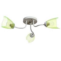 Люстра потолочная трехрожковая Е27 Белый-зеленый 1002/3 картинка 