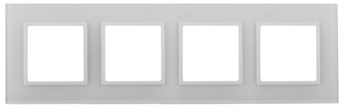 Рамка универсальная Эра Elegance 4-м. стекло белое/белый фото Рамка универсальная Эра Elegance 4-м. стекло белое/белый картинка