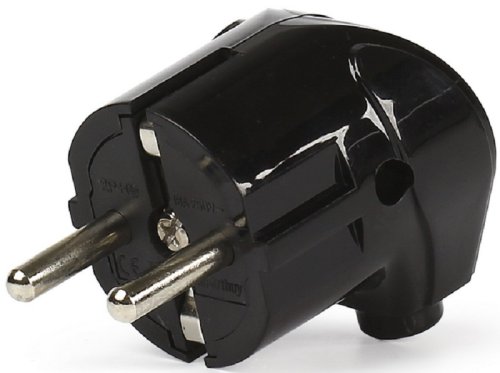 Вилка электрическая с заземлением угловая Smartbuy 16А черный картинка 
