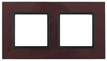 Рамка универсальная Эра Elegance 2-м. стекло бордовое/антрацит картинка