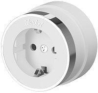 Розетка-ретро с заземлением пластик Werkel Retro Vintage 1-м. белый матовый/хром