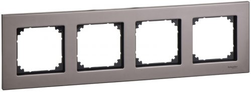 Рамка универсальная Schneider Electric Merten M-Elegance 4-м. металл серый родий  картинка