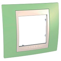 Рамка горизонтальная Schneider Electric Unica Хамелеон 1-м. зеленое яблоко/бежевый
