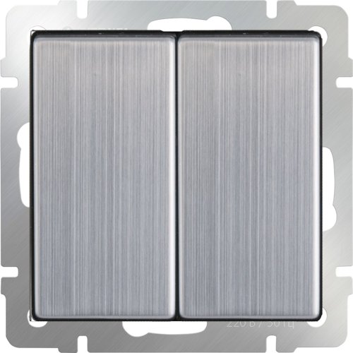 Переключатель без рамки Werkel 2-кл. проходной глянцевый никель картинка фото 2