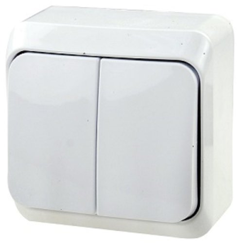 Выключатель накладной Systeme Electric Этюд 2-кл. белый картинка фото 2