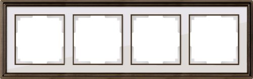 Рамка универсальная Werkel Palacio Classic 4-м. металл бронза/белый картинка фото 2