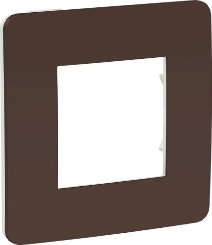 Рамка универсальная Schneider Electric Unica Studio Color 1-м. шоколад/белый картинка