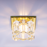 Светильник встраиваемый Италмак Bohemia 220 11 73 G9 65мм/60вт огран стекло/золото картинка 