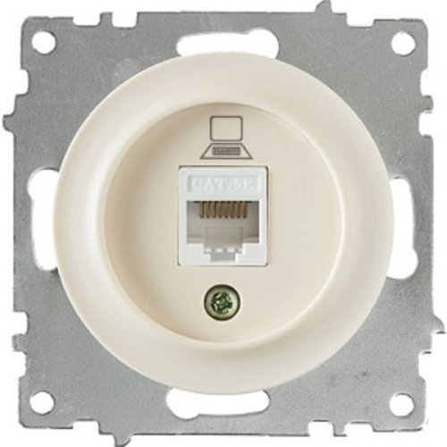 Розетка компьютерная без рамки OneKeyElectro Florence 1-м. RJ45 5e бежевый картинка фото 2