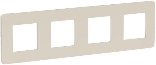 Рамка универсальная Schneider Electric Unica Studio Color 4-м. шампань/белый фото Рамка универсальная Schneider Electric Unica Studio Color 4-м. шампань/белый картинка