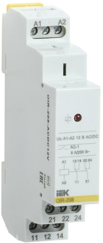 Реле промежуточное на DIN-рейку IEK ONI OIR 1п 2 контакта 8А 24В AC/DC картинка