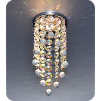 Светильник встраиваемый Италмак Florencia 51 8 05 MR16 60мм/50Вт тонированный хрусталь/сталь картинка 